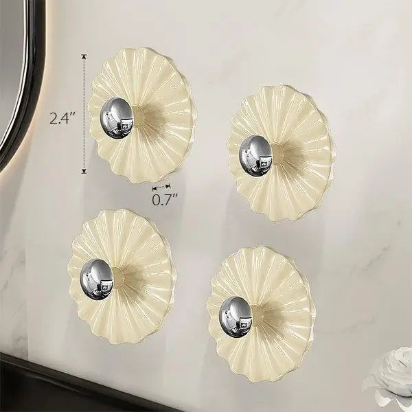 Petal Shaped Adhesive Wall Hooks – Decorative No-Drill Hook Set of 5
