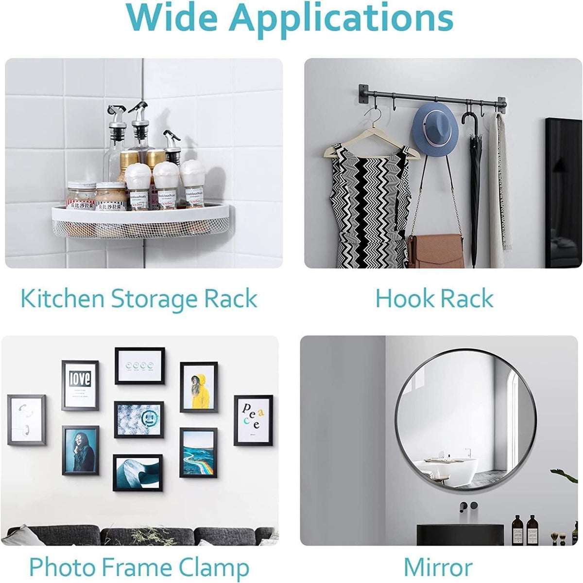 Wall Mount Screw Hooks – Multi-Purpose Hook Set of 10 for Home