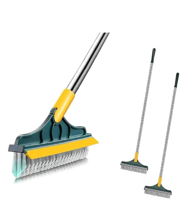 2-in-1 Floor Scrub Brush & Wiper – Pack of 2