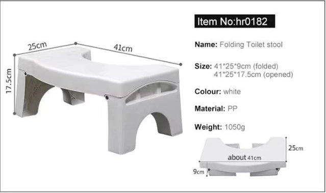 Foldable Toilet Footstool – White