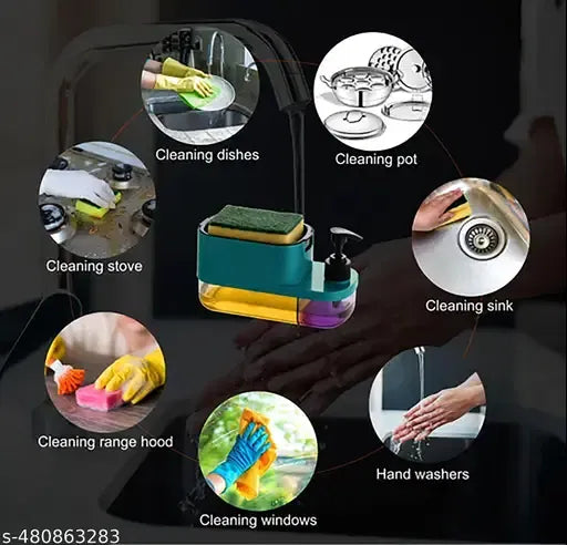 3-in-1 Kitchen Soap Dispenser & Sponge Holder