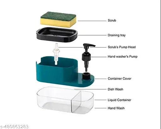 3-in-1 Kitchen Soap Dispenser & Sponge Holder