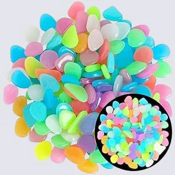 Glow in the Dark Decorative Pebbles – Mixed Colour Garden & Home Stones
