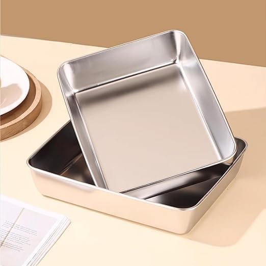Stainless Steel Food Storage Tray with Cover