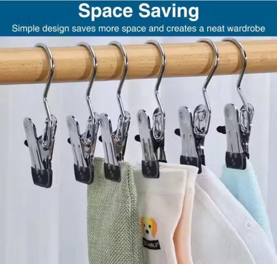 Stainless Steel Hanging Clothes Clips – Set of 10
