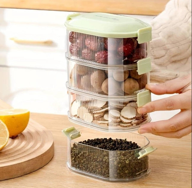 4-Layer Transparent Spice Storage Organiser
