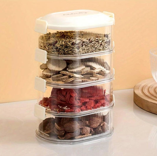 4-Layer Transparent Spice Storage Organiser