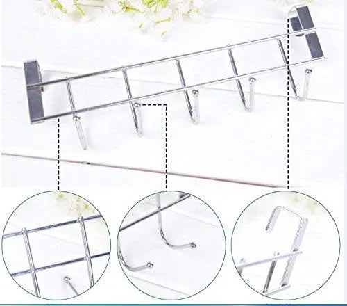 Stainless Steel Over-Door Hook Hanger – Rust-Proof Coat & Towel Hook