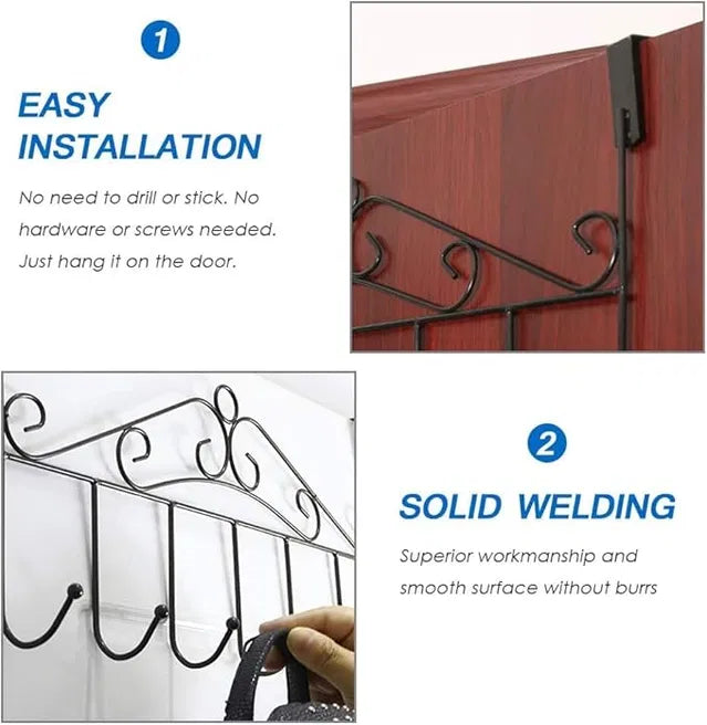 Over-Door 7-Hook Organiser – Heavy Duty Towel & Storage Rack